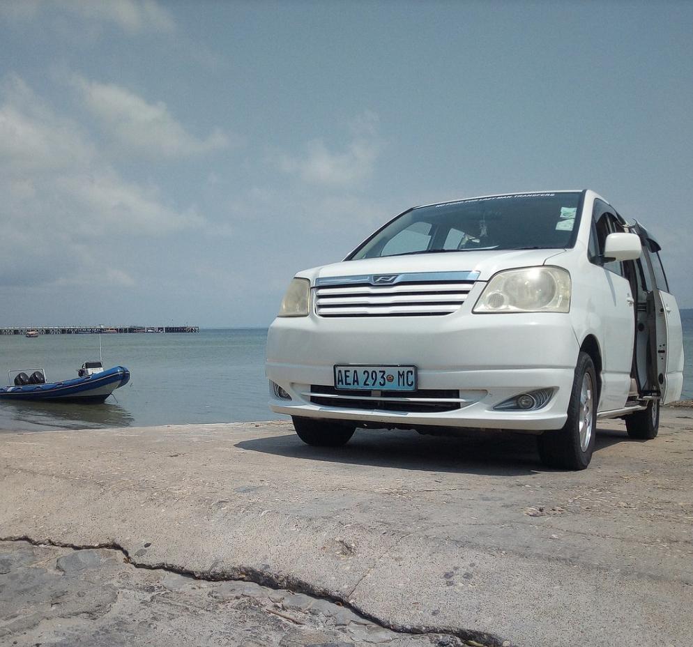 Our vehicle near Tofo Beach